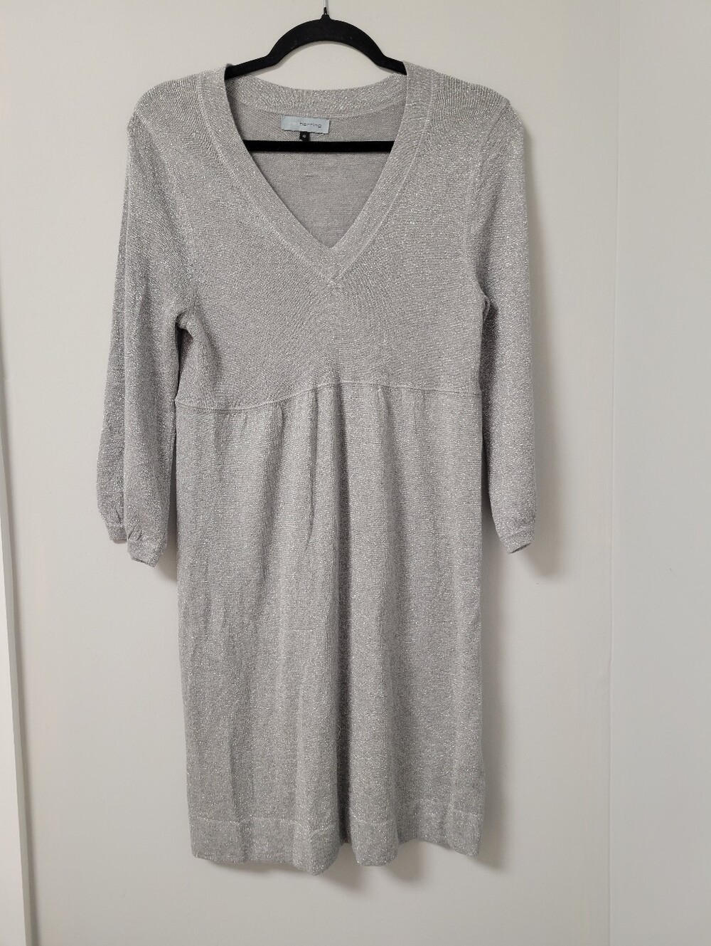 Red Herring Metallic Silver Sweater Dress Size 12